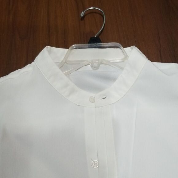 Men's Casual Solid Short Sleeve Button Up Stand Collar Shirt, Men's size 2XL - Picture 5 of 6